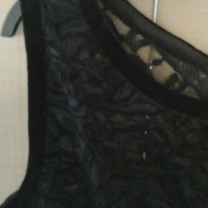 CHAPS Black lace velvet dress
